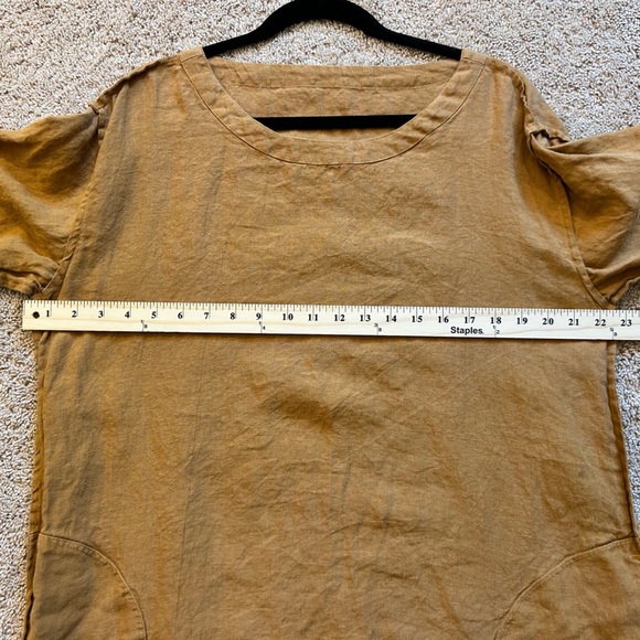 Ethically sourced women owned small business European linen rust dress Large - Picture 6 of 10